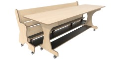 Hoogzit tafel L220 x B64 cm Berken met bank Tangara Groothandel voor de Kinderopvang Kinderdagverblijfinrichting6